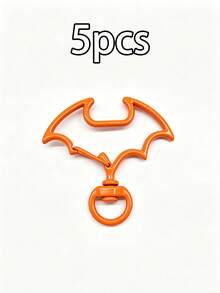 5pcs Halloween Bat Shaped Zinc Alloy Rotating Lobster Clasp, Colorful Rotating Keychain Hook, For DIY Pendant, Bag Charm, Jewelry Making Supplies - Halloween Bat Spring Clip - View 11