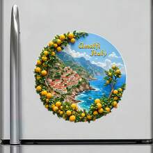 Amalfi Lemon Grove Cliffside Villas And The Sapphire Sea Magnet Where The Coast Wears A Crown Of Citrus Keepsake For All Metal Surfaces Throughout The Home - A - View 2