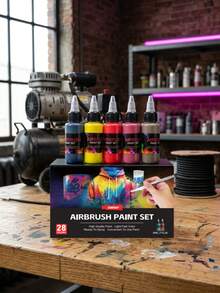 28/12 Colors Airbrush Paint Set 30ml Ready To Spray Pre Thinned For Model Shoes Fabric Art - Graffiti Tool - View 2