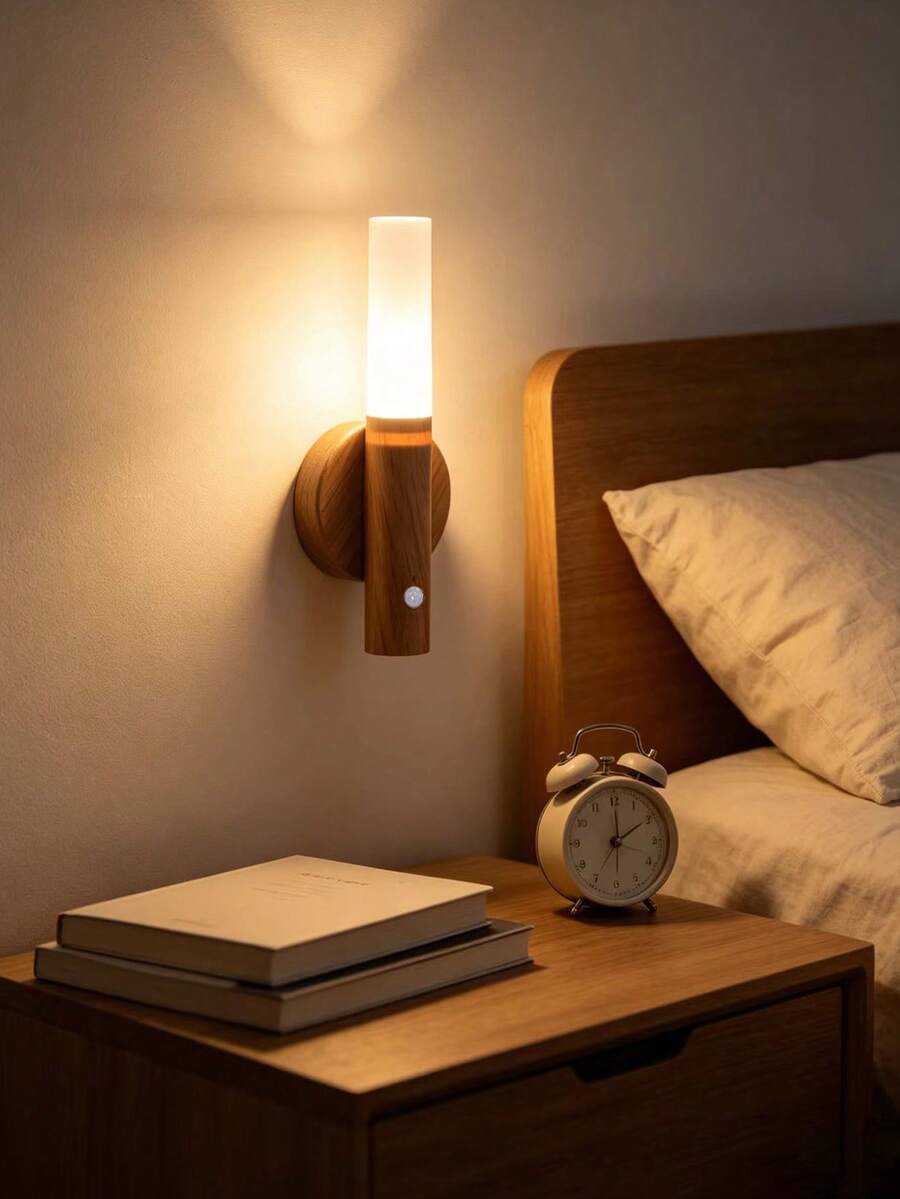 LED Cylindrical Night Light, Smart Charging Magnetic Induction, USB Motion Sensor Wall Light And Wireless Wall Light, Suitable For Home, Bedroom, Living Room, Study, Dorm, Kitchen, Bathroom, Wall Sensor Light, Night Anti-Collision Anti-Fall Lighting - Lighting - View 1