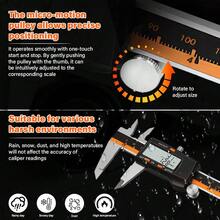 Jangka Sorong Digital Presisi Tinggi 150mm 6 Inci, Bodi Penggaris Tahan Aus dari Baja Tahan Karat, Layar Besar dan Jelas, Konversi 3 Unit, Dilengkapi Kotak Penyimpanan, Untuk Proyek DIY Rumah & Inspeksi Perangkat Keras - A - View 6