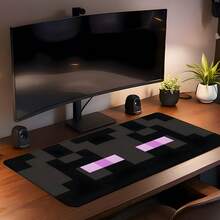 35.4x15.7 Inch Funny Cartoon Monster Gaming Mouse Pad, Extended Desk Mat With Stitched Edges, Non-Slip Rubber Base, Suitable For Home Office Decor, Multifunctional Desk Pad, Perfect Gift For Men And Women - Pixel Design - View 12