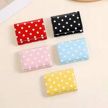 New Women's Short Trifold Wallet, Polka Dot Cute Coin Purse, Student Daily Use Card Holder - Multicolor - View 8