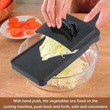 1PC Manual Cabbage Slicer - Multi-Function Vegetable Chopper And Grinder, With Stainless Steel Blades, Ergonomic Black Handle, Perfect For Chopping Cabbage, Green Vegetables And Salads, Kitchen Slicing Tool, Vegetable Slicer And Chopper, Kitchen Accessories, Kitchen Gadgets, Vegetable Cutter, Kitchen Utensil Set, Kitchen Essentials - Multicolor - View 12