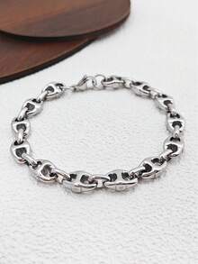 6/3/1Set Stainless Steel Unisex Bracelet, Hypoallergenic Thick Chain Bracelet, Suitable For Daily Wear And Party Jewelry Gift, Halloween - Multiple Styles - View 6