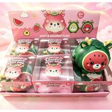 1pc Large Soft Fruit Deer Toy, Watermelon Scented Slow Rising Stress Relief Toy, Cute Animal Squeeze Ball, Suitable For Children And Adults, Party Favor - Multicolor - View 1