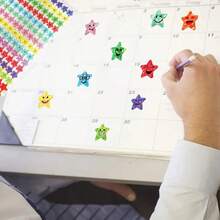 1500pcs/10sheets Holographic Smiling Face & Star Doodle Stickers, 15 Colors, Shiny Glitter, Rich Expressions, Funny & Colorful, Perfect For Teacher Classroom Rewards, Planner DIY, Stationery Box, Water Bottle Decoration, Party Events, Behavior Chart - Multicolor - View 6