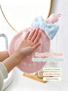 Cute Lollipop‑Shaped Hanging Hand Towel, Thickened Absorbent Coral Fleece Kids Small Towel, Soft Reusable Hand‑Drying Cloth, Multi‑Purpose Household Rag For Kitchen Wiping, Bathroom Hand & Face Washing Daily Household Cleaning Towel - Multicolor - View 3