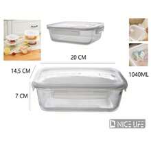 Heat‑Resistible Glass Lunch Box With Lid, Odor‑Resistant Leak‑Proof Quick‑Lock Lid Meal Container, Multi‑Capacity Clear Glass Food Keeper, Oven & Freezer Kitchen Food Storage Organizer - Transparent - View 24