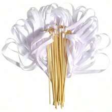10/20pcs Ribbon Magic Wands With 3 Layers Of Ribbon And Gold Bells, Party Favors, Ribbon Sticks, Fairy Magic Wands, Wedding Decoration - Ribbon Stick - View 13