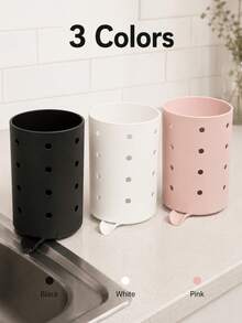 1pc Kitchen Utensil Holder With Drainage Spout, Sink Side Utensil Storage Box, Suitable For Forks, Spoons, Chopsticks And Kitchen Tools, Ventilated Countertop Storage Basket, Direct Drainage, Compact Kitchen Sink Storage Rack, Suitable For Home, Apartment, Dormitory Countertop Storage - View 8