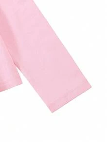 Girls Cotton Raglan Long Sleeve T-Shirt For Fall Winter, Cartoon Birthday Theme With Number 12 And Cake Print, Cute Sweet Schoolgirl Style - Baby Pink - View 6