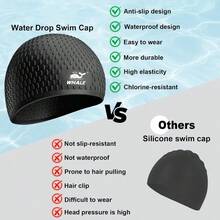 Unisex Silicone Swim Cap, Comfortable Bath Cap For Men And Women, Keeps Hair Dry While Swimming, Suitable For Curly, Short And Medium-Length Hair - Multicolor - View 7