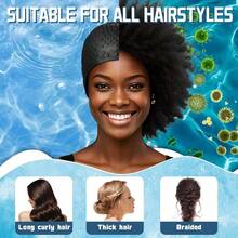 Unisex Silicone Swim Cap, Comfortable Bath Cap For Men And Women, Keeps Hair Dry While Swimming, Suitable For Curly, Short And Medium-Length Hair - Multicolor - View 4