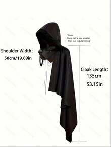 1pc Halloween Medieval Cloak Costume, Vintage Steampunk Shoulder Armor Design, Faux Leather Gothic Half Cloak, Demon Vampire Theme Outfit, Suitable For Cosplay, Stage Performance, Theme Party, Halloween Costume, Holiday Party Accessories - Multicolor - View 5