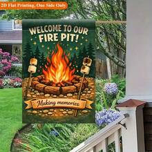 2D Flat Printed Garden Flag 1pc, Enjoy Bonfire Time Garden Flag - Single-Sided Printed Outdoor Decor, Suitable For Home And Garden, Holiday Decoration, Durable Polyester, 11.8X17.7 Inches, Flag Pole Not Included - A - View 8