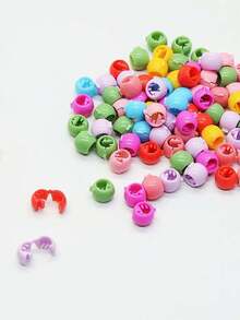 80/100/200pcs Women's Cute Cartoon Bean Hair Clips, Dreadlock Hair Clips - Multicolor - View 8