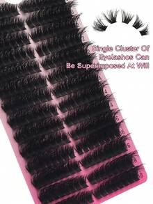 14 Rows 224 Clusters D/DD Curl Individual Lash Extensions, Mixed Length Volume Lash Clusters, Thick Lightweight Comfortable False Eyelashes, DIY Segmented Lashes Suitable For Everyday And Party Looks - D - View 4