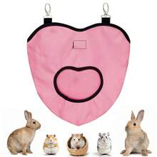 Bolsa colgante para almacenar heno de tela Oxford 600D, color rosa, adecuada para conejos, hámsters y otras mascotas pequeñas - Rosa coral - Ver 14