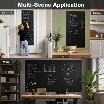 45x200cm Writable Wall Sticker, Removable PP Blackboard Sticker, Reusable Self-Adhesive Writing Surface, Suitable For Notes, To-Do Lists, Planning, Learning And Office Organization, School Supplies, Back To School Essentials