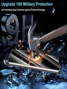 5pcs Anti-Peeping Tempered Glass Screen Protector, Compatible With Samsung Galaxy S25 S24 A57 A37/Compatible With IPhone 17 16/Compatible With Huawei/Honor/Compatible With Xiaomi 15T/Poco/Note 15, 9H Hardness, Anti-Fingerprint, Case-Friendly, Easy-To-Apply Thin Design, Touch-Sensitive, Dust-Proof, Full Coverage No Light Leakage, Privacy Anti-Peeping, Electroplated Oleophobic Coating - Black - View 10