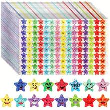 1500pcs/10sheets Holographic Smiling Face & Star Doodle Stickers, 15 Colors, Shiny Glitter, Rich Expressions, Funny & Colorful, Perfect For Teacher Classroom Rewards, Planner DIY, Stationery Box, Water Bottle Decoration, Party Events, Behavior Chart - Multicolor - View 1