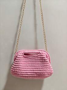Woven Fashion Shoulder Bag, Crochet Handbag,Straw Bag - Multicolor - View 16