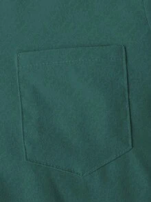 男孩與兒童綠色長袖鈕扣襯衫，經典領口附胸前口袋，適合返校、婚禮、派對與正式場合 - 綠色 - 查看 6