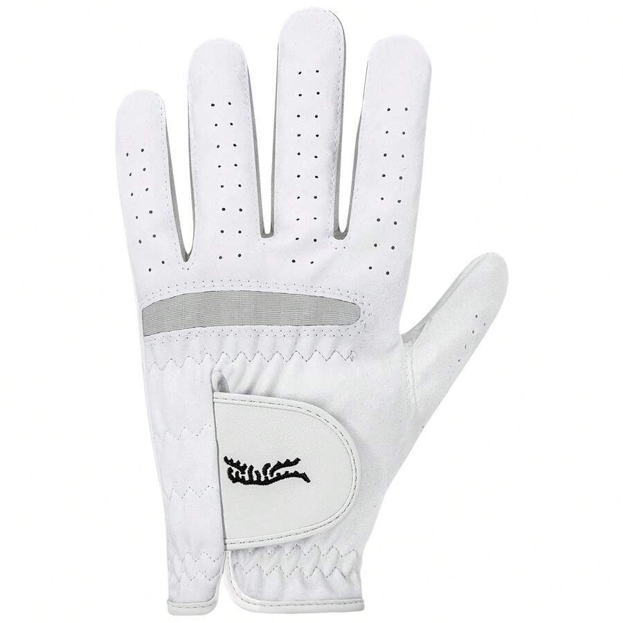 1pc Men's Sports Golf Glove, Exquisite Embroidery, Soft Fabric Material, Perforated Design, Practical Accessory Suitable For Golf Training And Daily Golf Activities - Multicolor - View 1