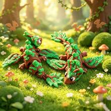 Cute 3D Printed Forest Dragon + Dragon Egg Model Set Plastic Toy Ornament Desktop Decoration Sculpture Figurine Holiday Gift - Multicolor - View 11
