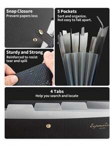 A4 Multi-Layer Accordion Folder With 5/8 Mesh Pockets, Large Capacity And Independent Pockets For Easy Organization, Lightweight And Portable, Ideal For Organizing Test Papers, Notes And Homework, Perfect For Back To School Season - Multicolor - View 4
