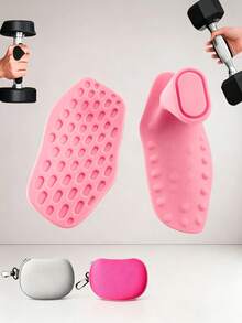Non-Slip Rubber Fitness Grip - Sweat-Proof Palm Pad, Suitable For Weightlifting, Deadlifts, Pull-Ups And Barbell Training | Ergonomic Hand Protection Design With Zipper Storage Bag, Portable Fitness Accessory, Suitable For Home And Gym Training - Multicolor - View 7