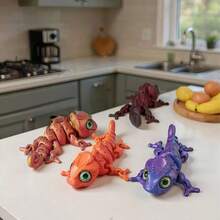 10 piezas Decoración de Salamandra de Ojos Grandes, Modelo de Animal con Ojos Realistas, Articulaciones Móviles, Múltiples Colores, Adecuado para Decoración del Hogar, Regalos de Fiesta, Regalos de Vacaciones - Multicolor - Ver 10