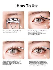 1pc 6ml 2-In-1 Black Lash Bond & Clear Seal, DIY Lash Extension Glue For Individual & Cluster Lashes, Strong Hold 48-72H, Latex-Free Waterproof Quick-Dry, Non-Irritating, For Home Eye Makeup - Black - View 7