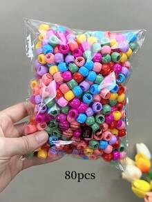 80/100/200pcs Women's Cute Cartoon Bean Hair Clips, Dreadlock Hair Clips - Multicolor - View 5