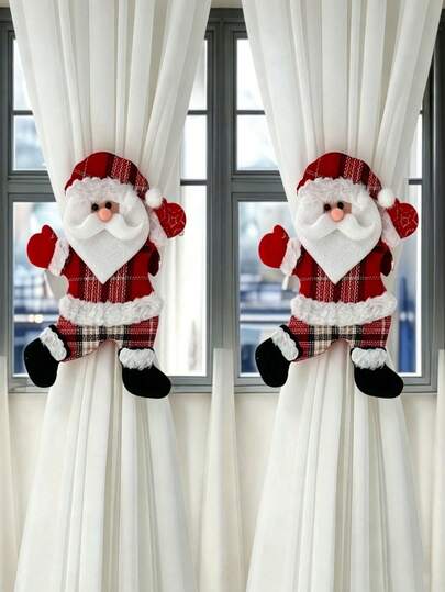 1pc Christmas Theme Curtain Clip, Santa Claus Curtain Clip, Holiday Decoration, Reindeer & Bear Curtain Clip, Create Christmas Holiday Atmosphere, Holiday Season Decorative Curtain Clip, Convenient And Quick Curtain Storage