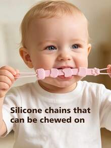 1/2/3pcs Baby Kitten Anti-Lost Lanyard, Suitable For Baby Bottles, Pacifiers, Teethers, Toys Silicone Anti-Drop Chain With Clip, Portable Cute Cat Anti-Drop Chain - Multicolor - View 5