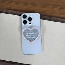 Minimalist Mirror Heart-Shaped Phone Adhesive Stand, Compatible With All Phones, Desktop Stand - Multicolor - View 10