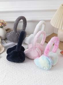 1pc Cute Angel Wings Embroidered Plush Warm Earmuffs For Girls - Multicolor - View 3