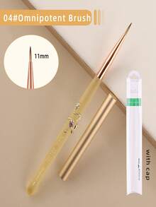 1Pc Detachable Snake Decor Nail Art Brush, Yellow Translucent Acrylic Handle Nail Liner Pen For UV Gel Drawing Painting Carving - Yellow - View 19