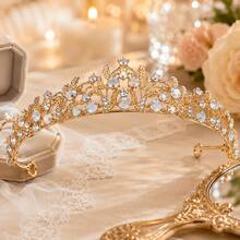 1pc Fashionable & Elegant Artificial Rhinestone Tiara - Sparkling Ball Crown, Graceful Dance Hair Accessory, Suitable For Prom, Graduation Ball, Party And Holiday Events - Silver - View 7