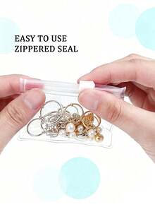 20pcs Transparent Reusable Zipper Bags - Portable Storage Bags For Jewelry, Cosmetics, Office Supplies And Small Items; Smooth Surface, Rectangular Design With Zipper Closure, Suitable For Jewelry Storage And Roll-Up Jewelry Pouches. University Holiday Cruise Summer Vacation Essentials Travel Accessories Travel Storage Bags Travel Essentials Travel Supplies Travel Bags - Multicolor - View 7