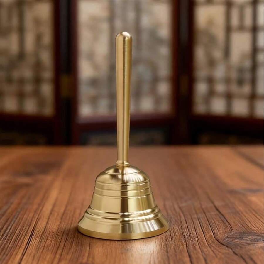 Vintage Gold Hand-Crank Bell Ornament, Miniature Model, Christmas Holiday Bell, Suitable For Bedroom Decor And Accessories, Pumpkins Decor, Home Decoration, Halloween Party Supplies - Multiple Styles - View 1