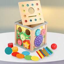 1 Set Kids Multi-Functional Hexagon Treasure Box, Children's Educational Puzzle Toy With Beads, Bug Catching, Piano Keys, Shape Matching, Baby Early Learning Toy - Multicolor - View 4