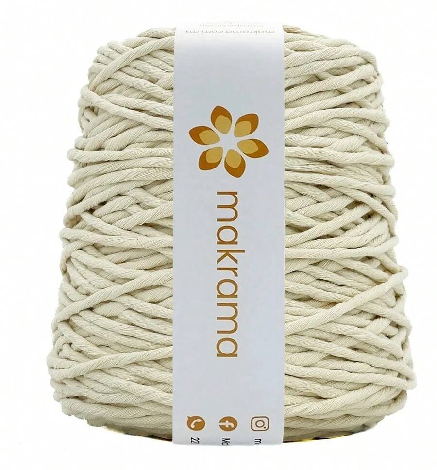 Hilaza De Algodón Una Hebra Para Macramé 4 Mm 1 Kg Color Beige - Beige - Ver 1