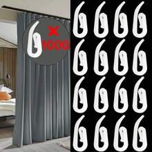 60/120/240/500pcs White Curtain Hooks, Curtain Gliders, Size 0.47*1.14 Inches, Durable And Easy To Install, Suitable For Shower Curtain Clips And Blinds Hooks - White - View 19