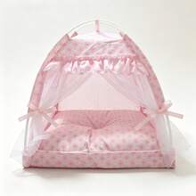 1pc Pink Cartoon Butterfly Pattern Washable Pet Tent, Suitable For Small And Medium Cats And Dogs, All-Season Indoor And Outdoor Pet Bed Pet Nest (Please Note: This Product Is Not A Universal Size, Please Confirm If The Size Is Appropriate Before Purchasing!) - Pink - View 6