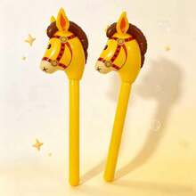 Soft PVC Inflatable Toy Role Play Durable Cartoon Pony Stick Outdoor Game Prop Activity Birthday Party Costume Photo Handheld Inflatable Stick - Multicolor - View 5
