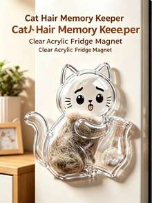 1pc Cat Hair Collector/Cat Whisker Collection Vase, High Transparency Acrylic Cat Shaped Fridge Magnet Suitable For Christmas Gift, Kitten Souvenir, Animal Lover, Home Decor, Holiday Gift. - one-size - View 6