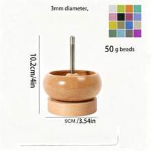 DIY Bead Spinner, Bead Spinner Jewelry Making, Easy Rotating Wooden Bracelet Spinner With 1 Bead Needle, Suitable For Making Seed Clay Bead Belts, Bracelets - Multicolor - View 9